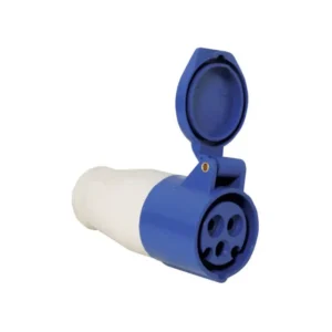 Plug, Female, with Cover, 16A, 220-240V, Blue