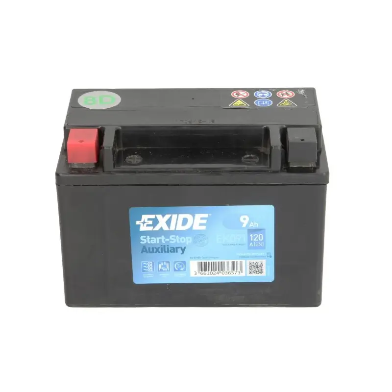 EXIDE Battery 12V 9Ah/120A AGM; AUXILIARY (L+ motorcycle terminal m12) - Image 2