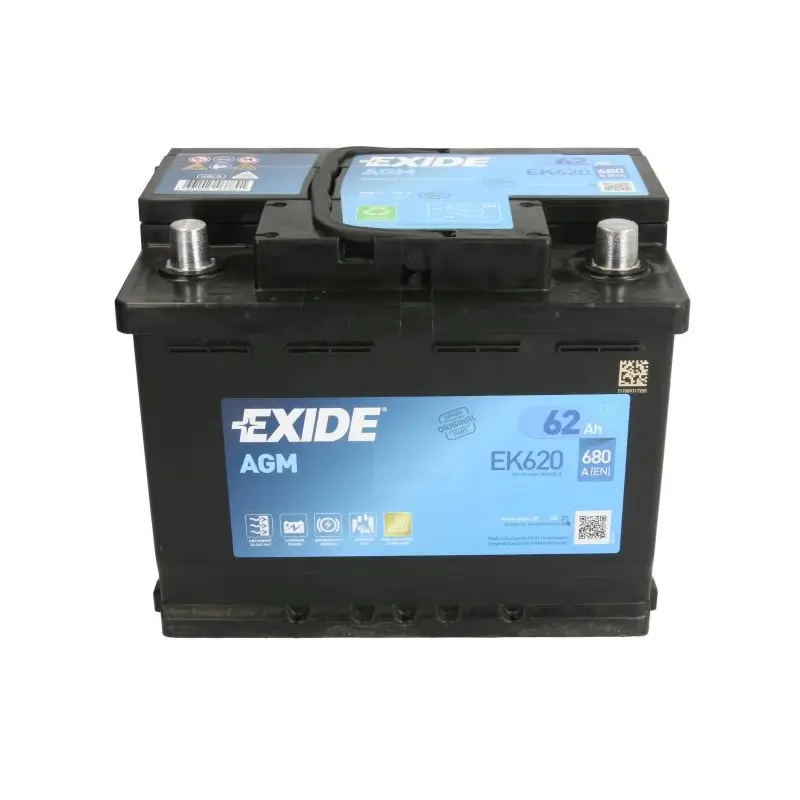 EXIDE Battery 12V 62Ah/680A AGM (R+ standard) - Image 2