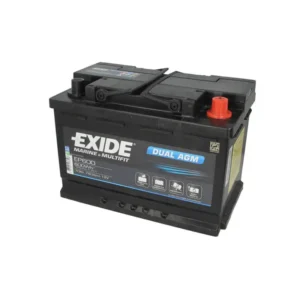 EXIDE Battery 12V 70Ah/760A DUAL AGM; MARINE/RV (R+ standard terminal)