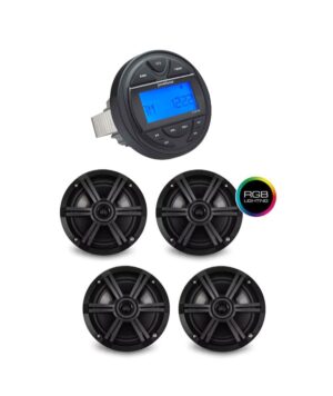 Ολοκληρωμένο Πακέτο Marine με Πηγή Powerbass MC-100 και 4 Ηχεία Hasda H-065B (Σετ)