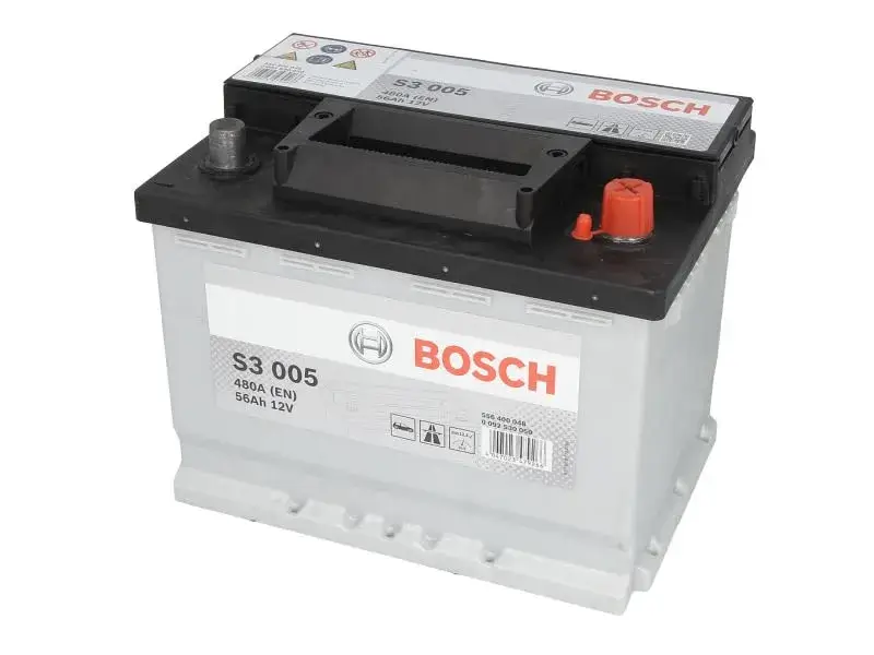 Battery BOSCH 12V 56Ah/480A S3 (R+ standard terminal) 242x175x190 B03 - fitting flange 10.5 mm (starting)