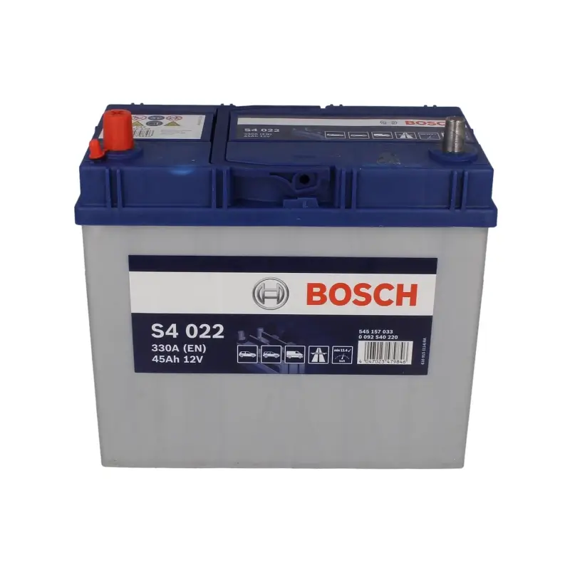 Battery BOSCH 12V 45Ah/330A S4 (L+) 238x129x227 B01 - fitting flange 10.5 mm (starting) - Image 2