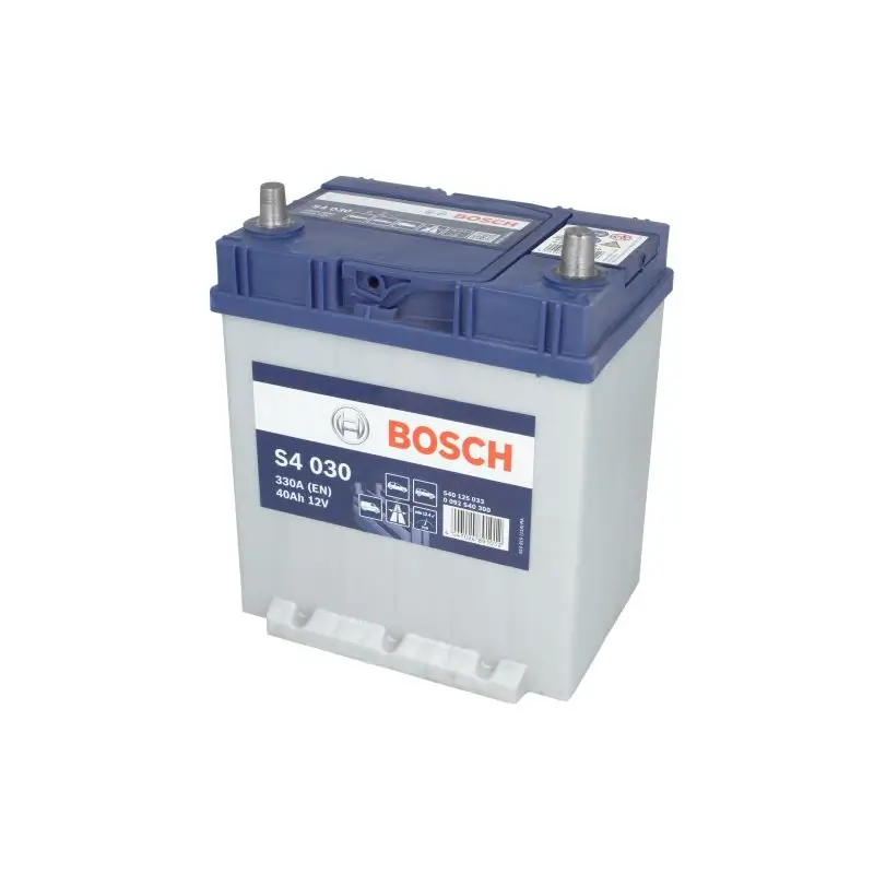 Battery BOSCH 12V 40Ah/330A S4 (R+) 187x127x227 B00 - no fitting flange (starting)
