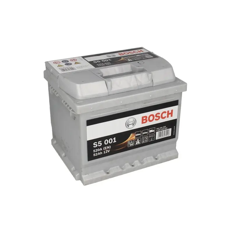 Battery BOSCH 12V 52Ah/520A S5 (R+ standard terminal) 207x175x175 B00 - no fitting flange (starting) - Image 3