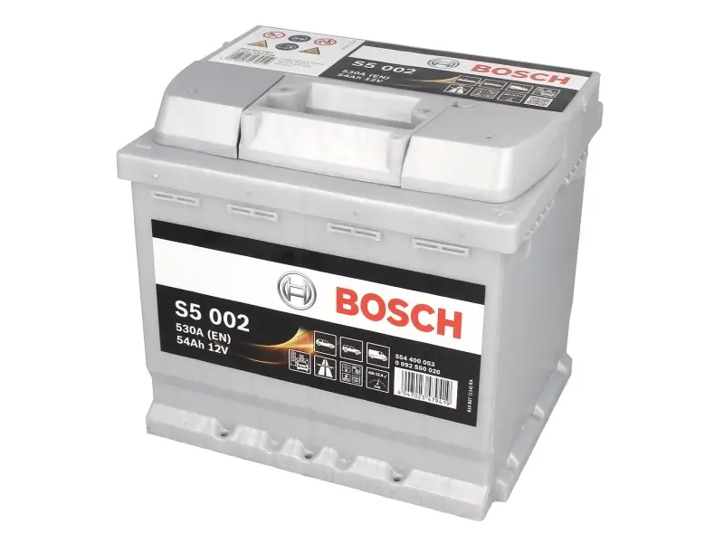 Battery BOSCH 12V 54Ah/530A S5 (R+ standard terminal) 207x175x190 B00 - no fitting flange (starting)
