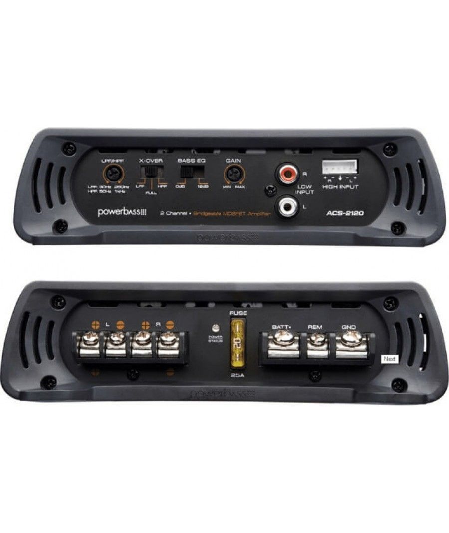 Powerbass ACS-2120 Ενισχυτής 2 Καναλιών 2x120W RMS (Τεμάχιο) - Image 2