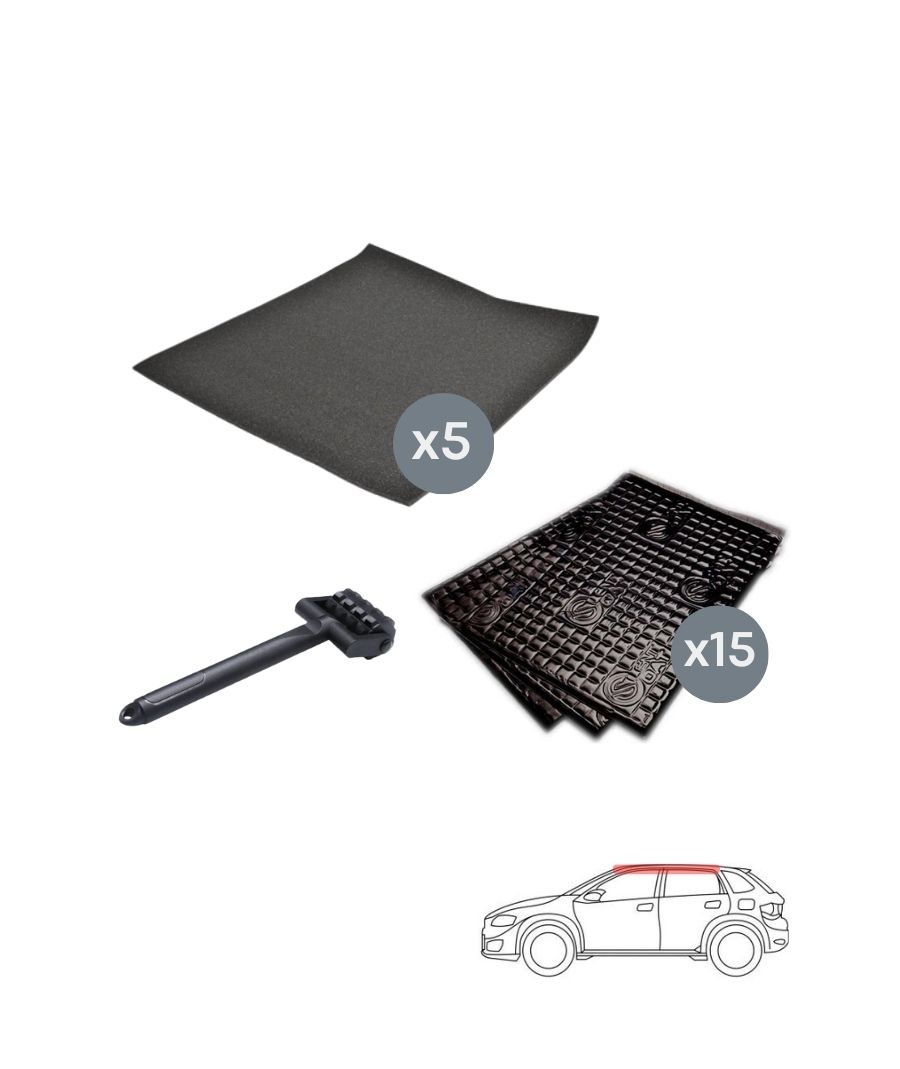 Silent Coat Πακέτο με 15 Αντικραδασμικά, 5 Ηχοαπορροφητικά Φύλλα Αυτοκινήτου και Roller (Σετ)