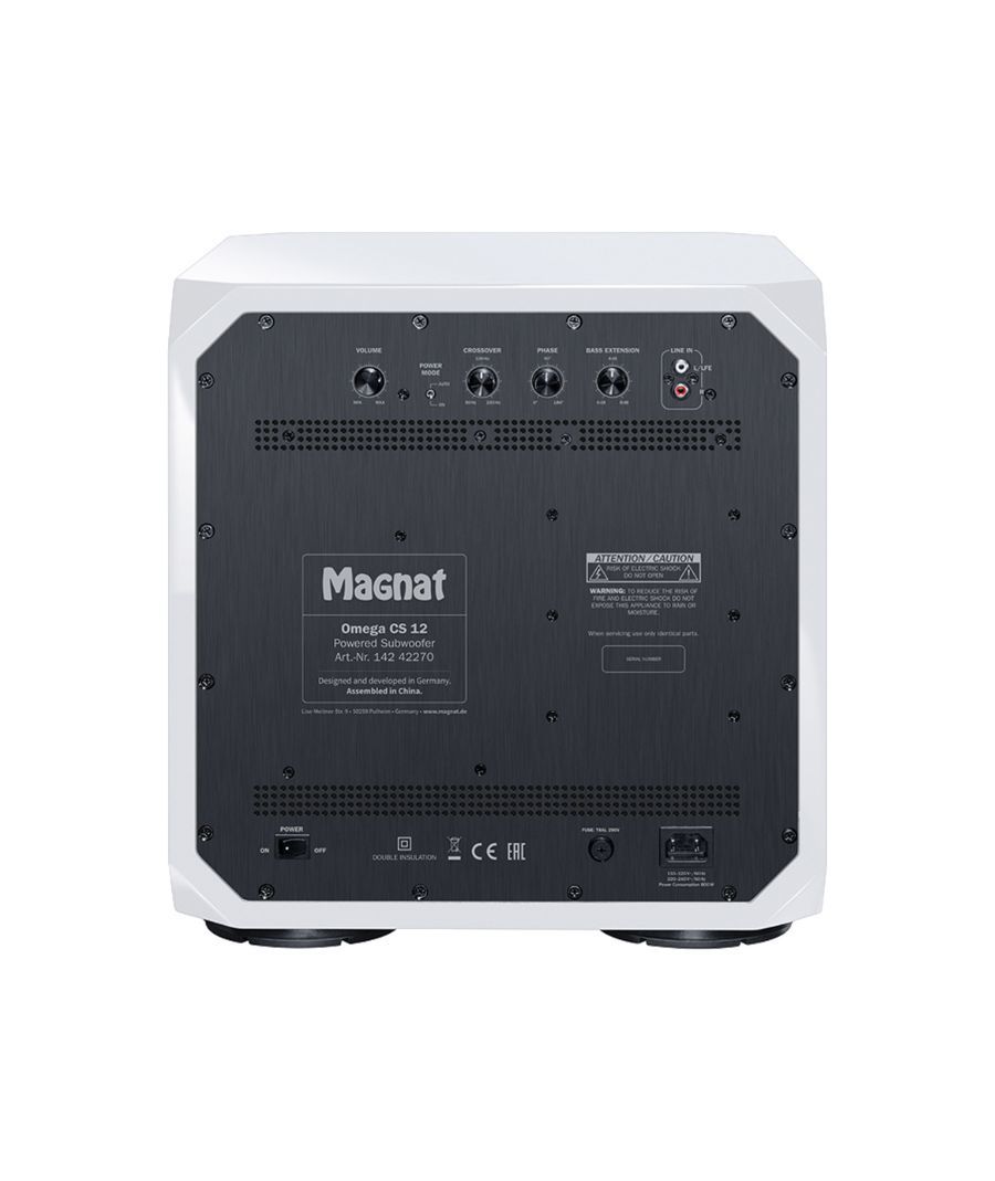 Magnat Omega CS12 12" Ενεργό Subwoofer 525W RMS Piano White (Τεμάχιο) - Image 2