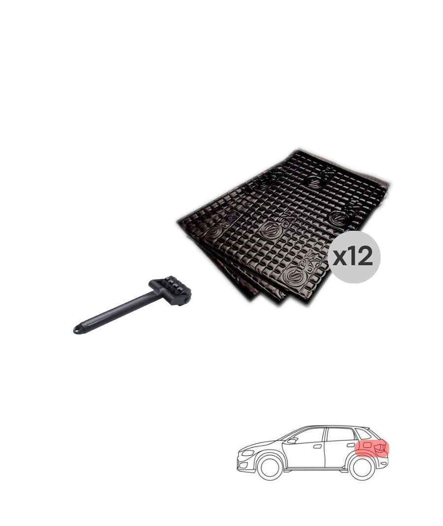 Silent Coat Πακέτο με 12 Αντικραδασμικά Φύλλα Αυτοκινήτου και Roller (Σετ)